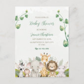 Groene witte waterverf baby shower ansichtkaart briefkaart (Voorkant)