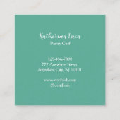 Groene Witte Waterverf Cupcake Bakkerij Vierkante Visitekaartje (Achterkant)