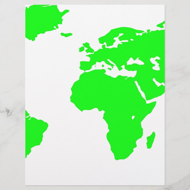 Groene witte Wereldkaart (Voorkant)