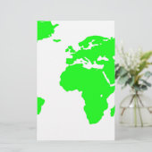 Groene witte Wereldkaart Briefpapier (Staand voorkant)