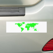Groene witte Wereldkaart Bumpersticker (Op auto)
