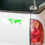 Groene witte Wereldkaart Bumpersticker (Op Truck)