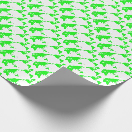 Groene witte Wereldkaart Cadeaupapier (Hoek)