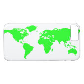 Groene witte Wereldkaart Case-Mate iPhone Case (Achterkant (Horizontaal))
