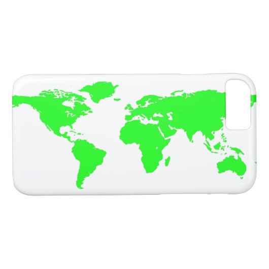 Groene witte Wereldkaart Case-Mate iPhone Case (Achterkant (Horizontaal))
