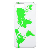 Groene witte Wereldkaart Case-Mate iPhone Case (Achterkant)