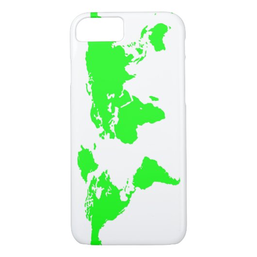 Groene witte Wereldkaart Case-Mate iPhone Case (Achterkant)