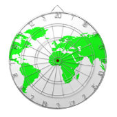Groene witte Wereldkaart Dartbord (Voorkant)