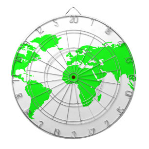 Groene witte Wereldkaart Dartbord