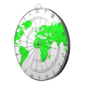 Groene witte Wereldkaart Dartbord (Voorkant Rechts)