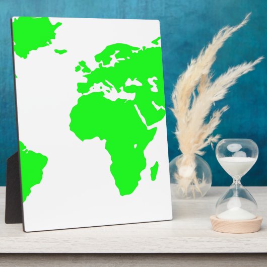Groene witte Wereldkaart Fotoplaat (Zijkant)