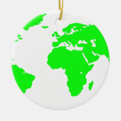 Groene witte Wereldkaart Keramisch Ornament (Voorkant)