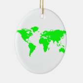 Groene witte Wereldkaart Keramisch Ornament (Rechts)