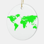 Groene witte Wereldkaart Keramisch Ornament (Links)