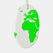 Groene witte Wereldkaart Keramisch Ornament (Rechts)