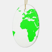 Groene witte Wereldkaart Keramisch Ornament (Links)