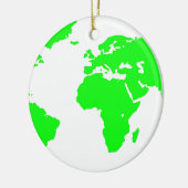 Groene witte Wereldkaart Keramisch Ornament (Links)