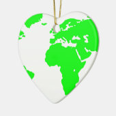 Groene witte Wereldkaart Keramisch Ornament (Links)