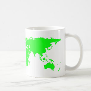Groene witte Wereldkaart Koffiemok