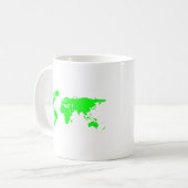 Groene witte Wereldkaart Koffiemok (Voorkant links)