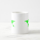 Groene witte Wereldkaart Koffiemok (Center)