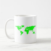 Groene witte Wereldkaart Koffiemok (Links)