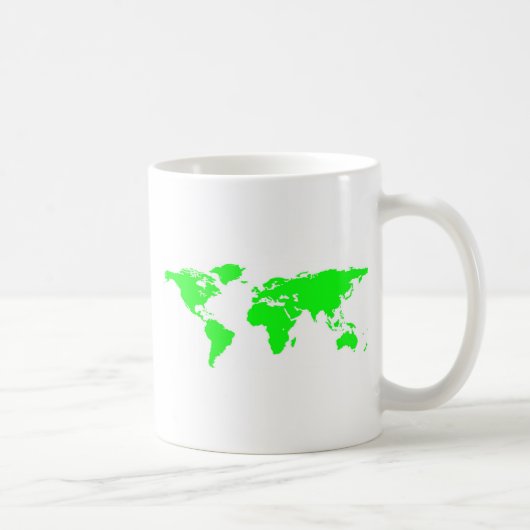 Groene witte Wereldkaart Koffiemok (Rechts)