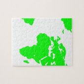 Groene witte Wereldkaart Legpuzzel (Horizontaal)