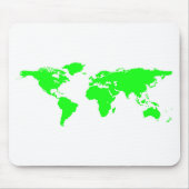 Groene witte Wereldkaart Muismat (Voorkant)