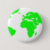 Groene witte Wereldkaart Ronde Button 5,7 Cm (Voorkant)