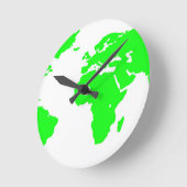 Groene witte Wereldkaart Ronde Klok (Hoek)