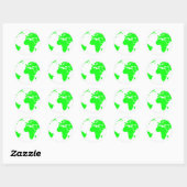 Groene witte Wereldkaart Ronde Sticker (Vel)