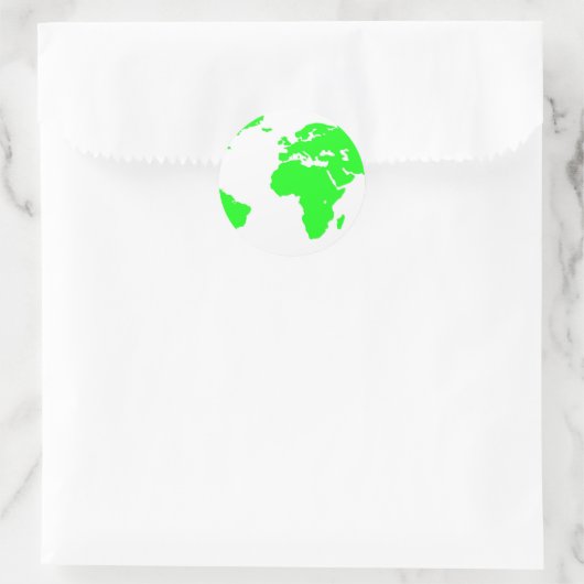 Groene witte Wereldkaart Ronde Sticker (Tas)