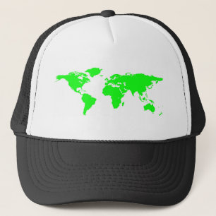 Groene witte Wereldkaart Trucker Pet