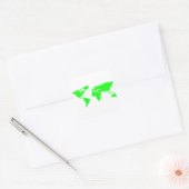 Groene witte Wereldkaart Vierkante Sticker (Envelop)