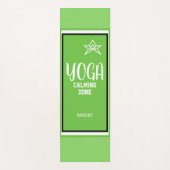 Groene witte Yoga Calming Zone Yogamat (Voorkant)