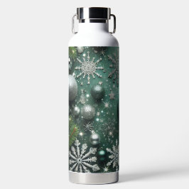 GROENE WITTE ZILVEREN KERSTFEESTVERSIERINGEN WATERFLES