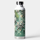 GROENE WITTE ZILVEREN KERSTFEESTVERSIERINGEN WATERFLES (Links)
