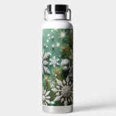 GROENE WITTE ZILVEREN KERSTVERSIERINGEN WATERFLES (Achterkant)