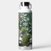 GROENE WITTE ZILVEREN KERSTVERSIERINGEN WATERFLES (Voorkant)