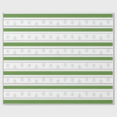 Groene, witte, zilverstreep met siervoorwerpen cadeaupapier (Vlak)