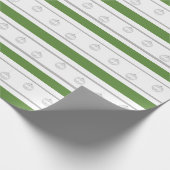 Groene, witte, zilverstreep met siervoorwerpen cadeaupapier (Hoek)