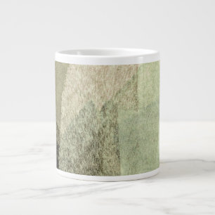 Groene witte zwarte abstracte penseelstreek grote koffiekop