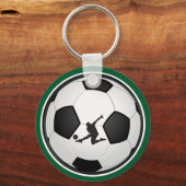 Groene, Witte, zwarte Persoonlijke Voetbal Sleutel Sleutelhanger (Achterkant)