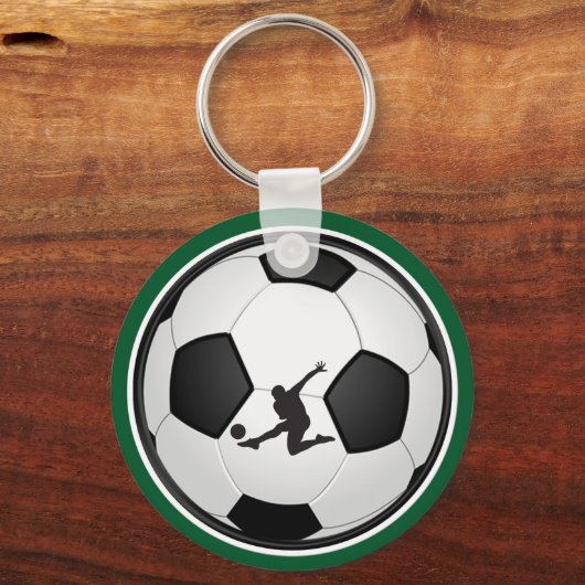 Groene, Witte, zwarte Persoonlijke Voetbal Sleutel Sleutelhanger (Achterkant)