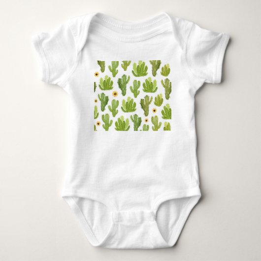 Groene woestijncactus: naadloze Waterverf Romper (Voorkant)