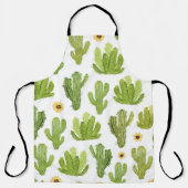 Groene woestijncactus: naadloze Waterverf Schort (Voorkant)