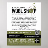 Groene Wol Winkel, Knitting Store, Garn Store Poster (Voorkant)