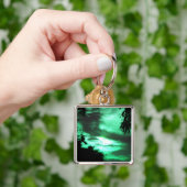 Groene, wollige sleutelhanger (Hand)