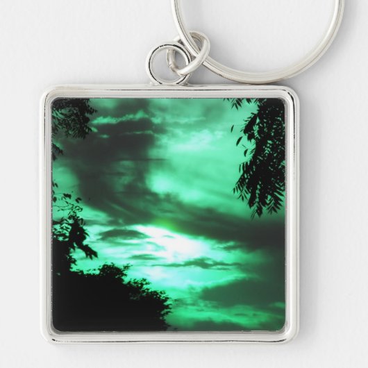 Groene, wollige sleutelhanger (Voorkant)